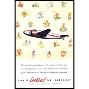 1940 Lockheed Aircraft Airplane Vintage Print Ad Aviation AV Geek Wall Art Photo